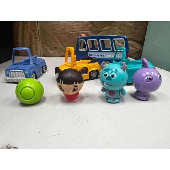 Monsters inc university roll a scare toy bus cars and characters lot - Picture 1 of 6